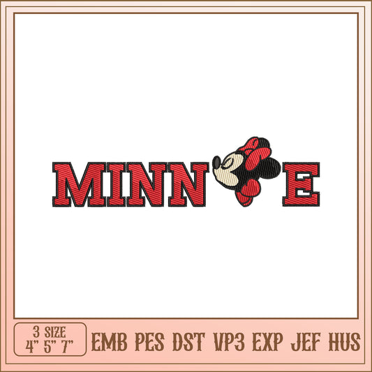 Minnie Mouse Embroidery Design for Fun Projects in Three Sizes