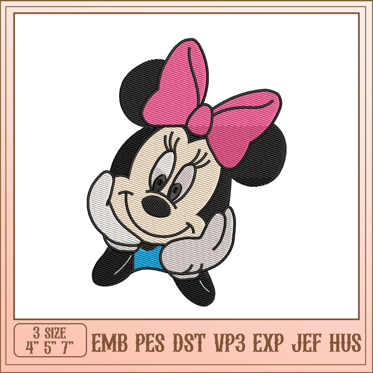 Minnie Mouse Embroidery Design for Multiple Formats and Sizes – svg ...