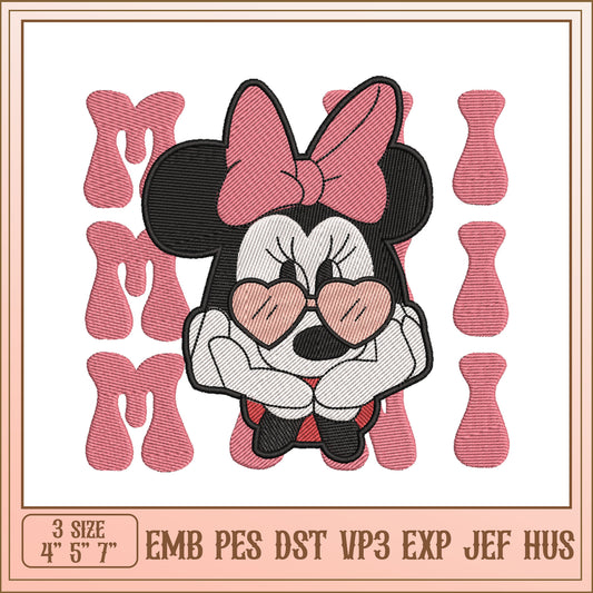 Minnie Mouse Embroidery Design for Various Formats and Sizes