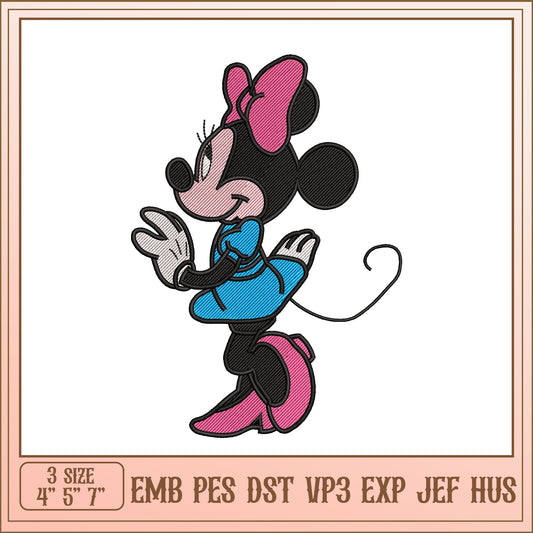 Minnie Mouse Embroidery Design in Multiple Formats and Sizes
