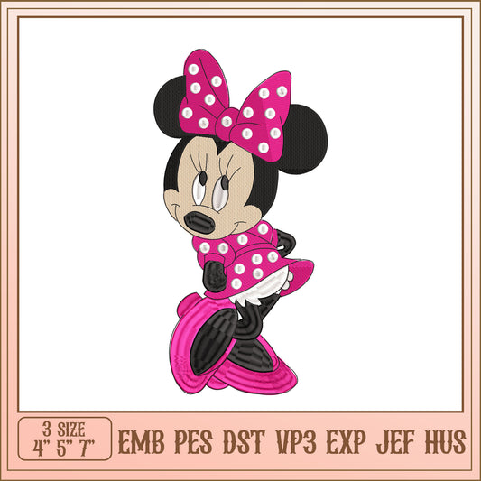 Minnie Mouse Embroidery Design in Multiple Size Formats