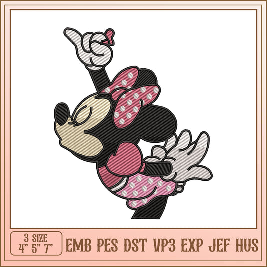 Minnie Mouse Embroidery Design in Three Sizes for Crafting