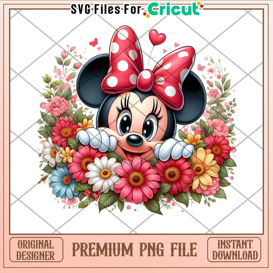 Minnie Mouse Floral PNG Sublimation