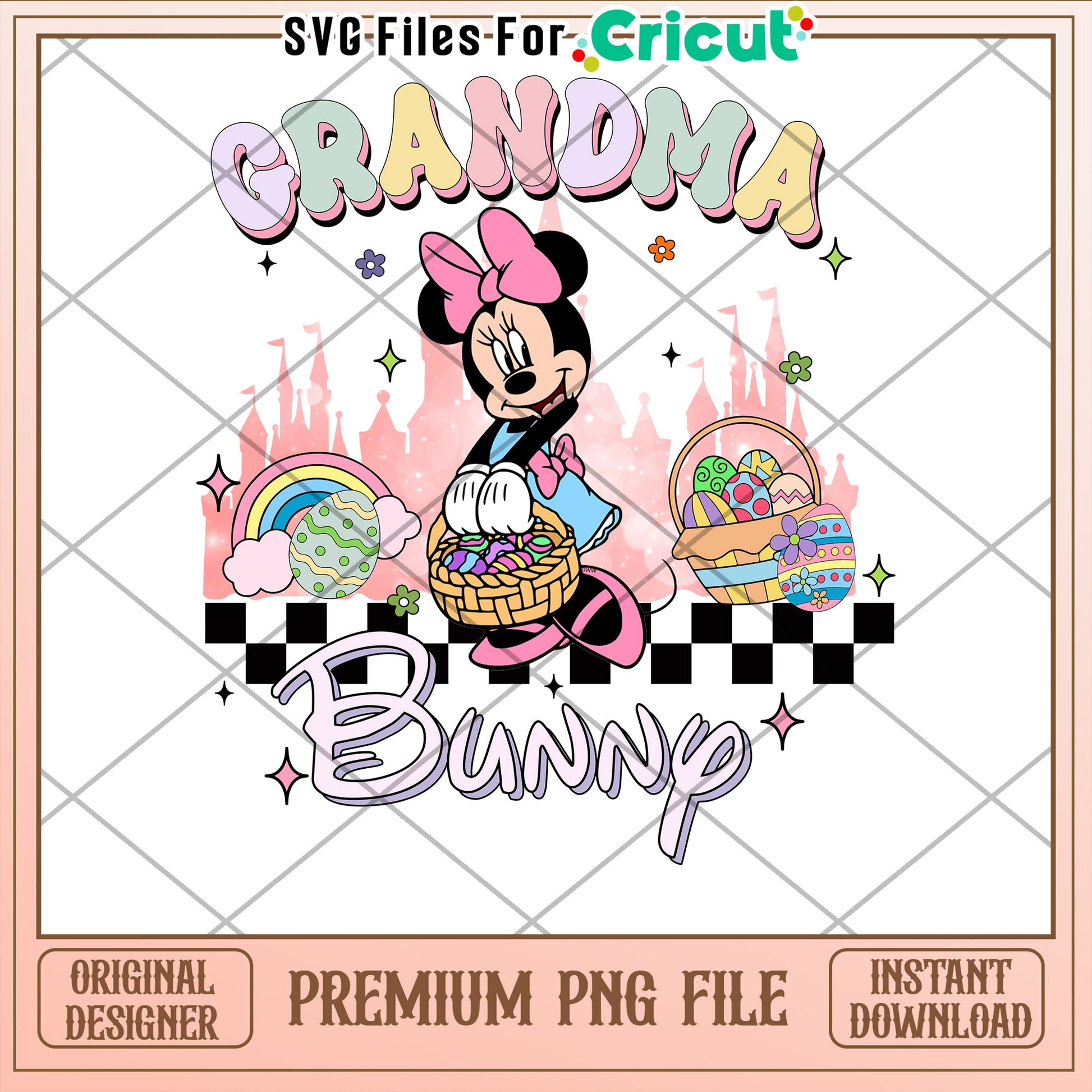 Minnie Mouse Grandma Bunny Easter PNG