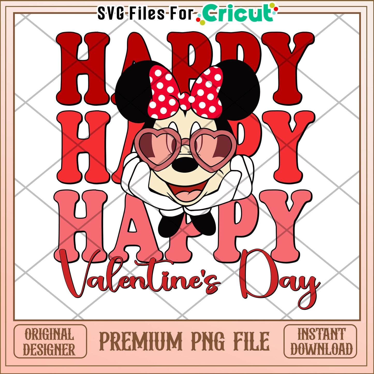 Minnie Mouse Happy Valentines Day PNG