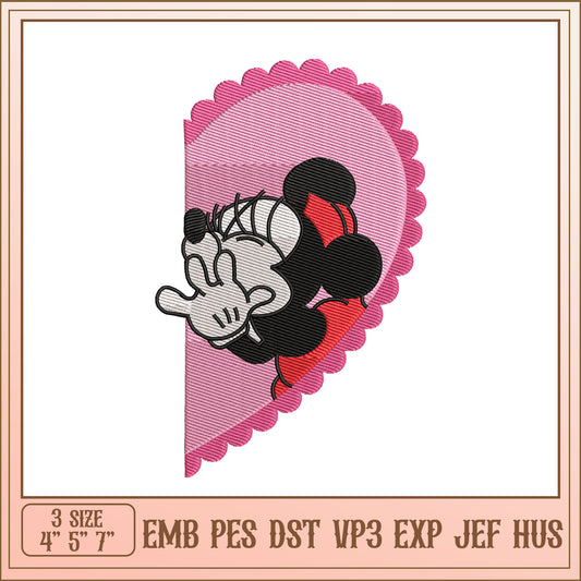 Minnie Mouse Heart Embroidery Design for Unique Projects