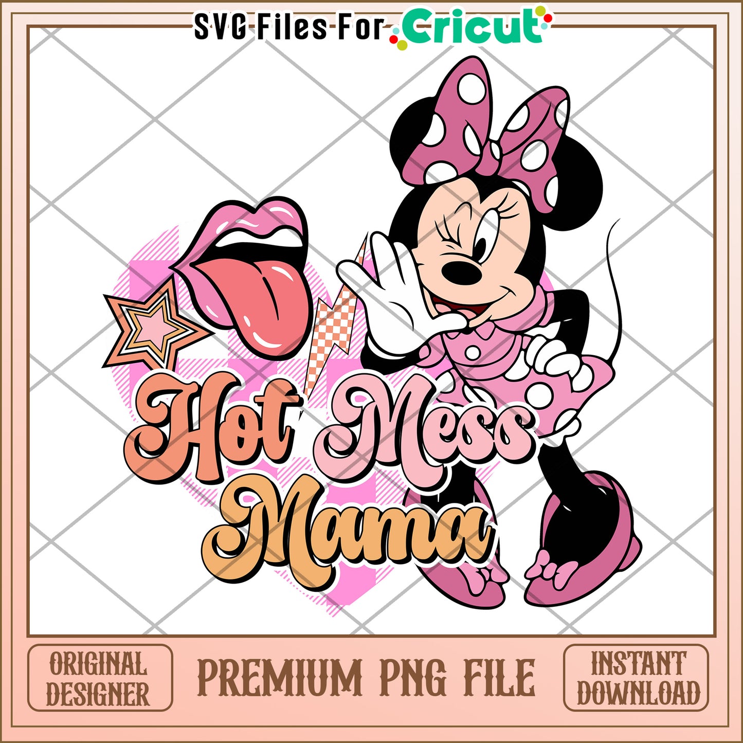 Minnie Mouse Hot Mess Mama PNG