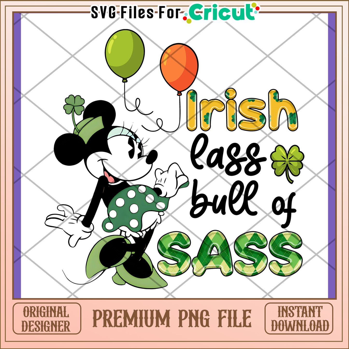 Minnie Mouse Irish Lass PNG Design