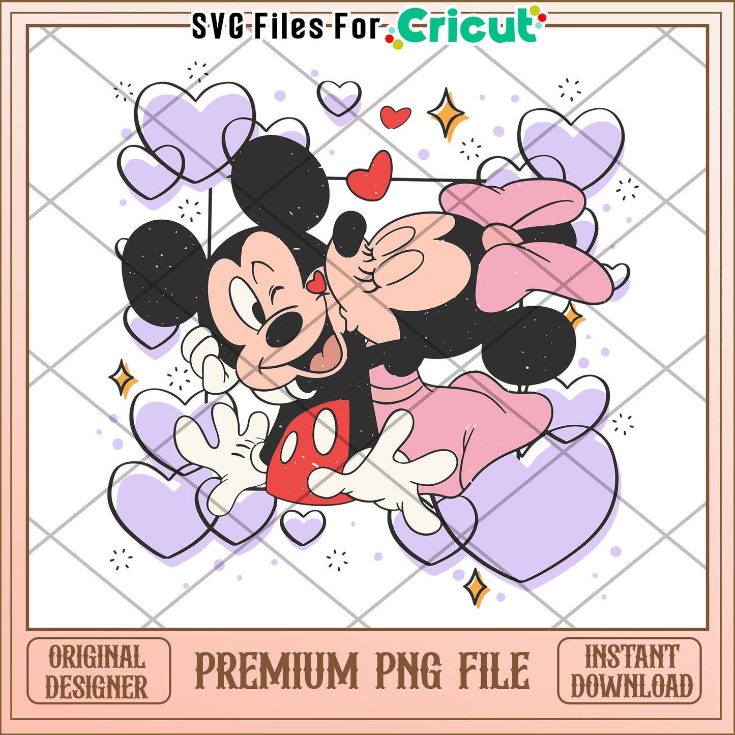 Minnie Mouse Kissing Mickey PNG