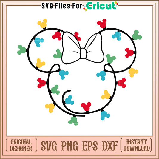 Minnie Mouse Lights SVG Cut File