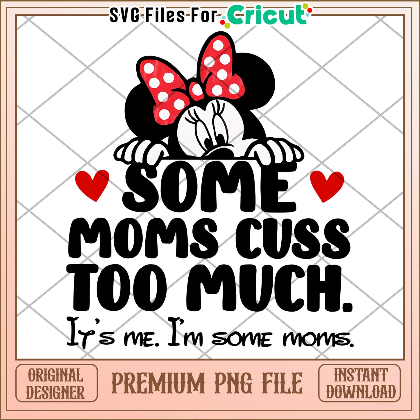 Minnie Mouse Mom Cuss PNG Design