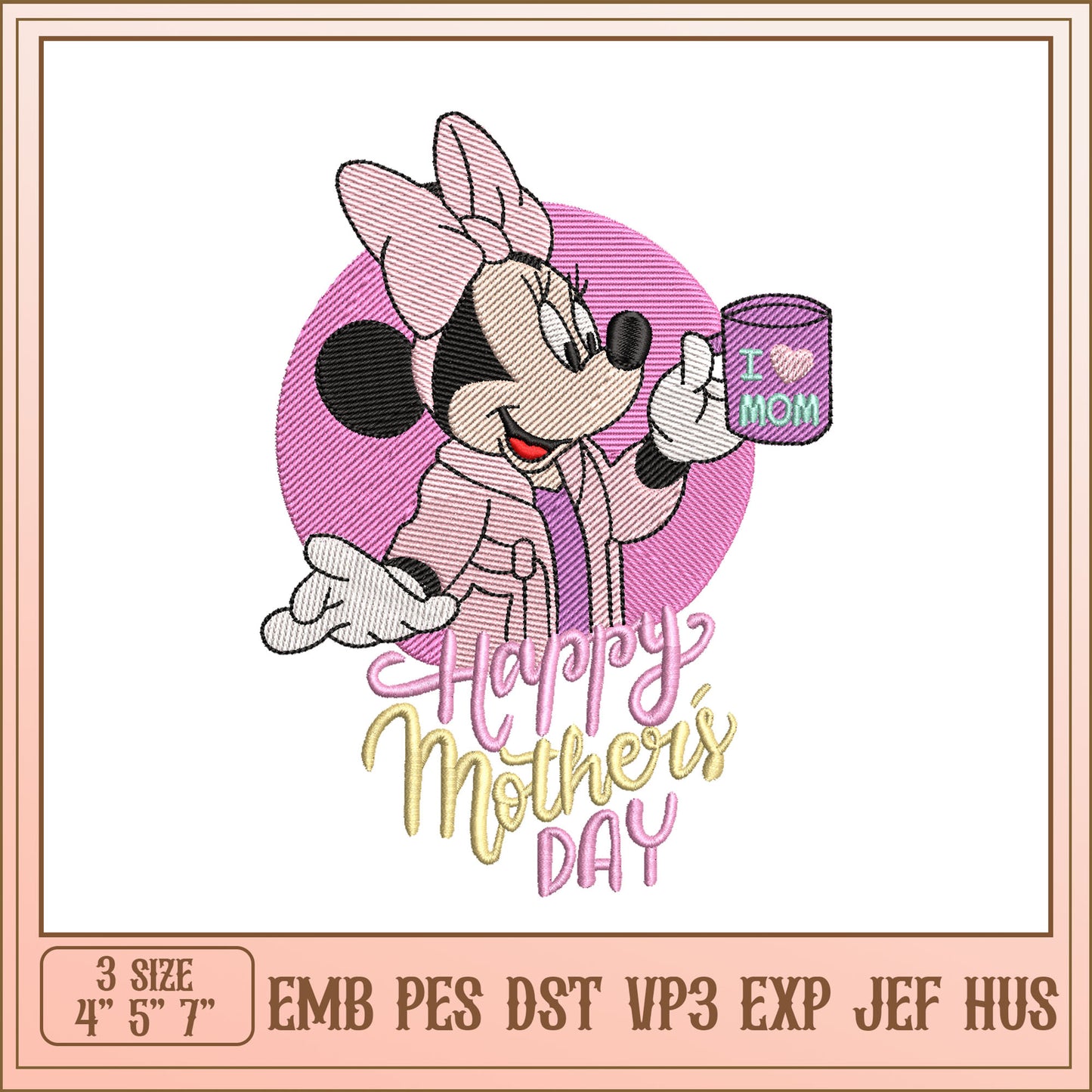 Minnie Mouse Mothers Day Embroidery
