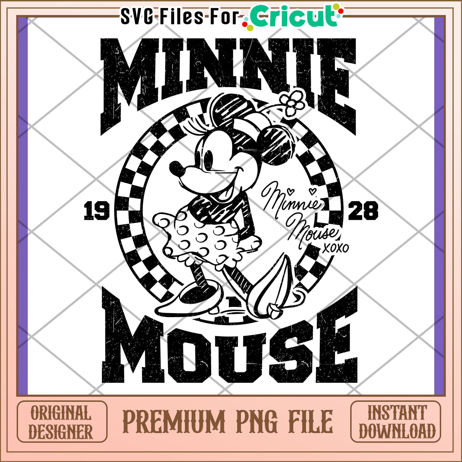 Minnie Mouse PNG Design 1928 Retro