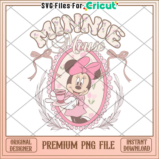 Minnie Mouse PNG Floral Tea Party Design