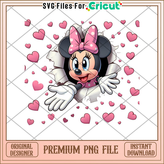 Minnie Mouse PNG Hearts Design