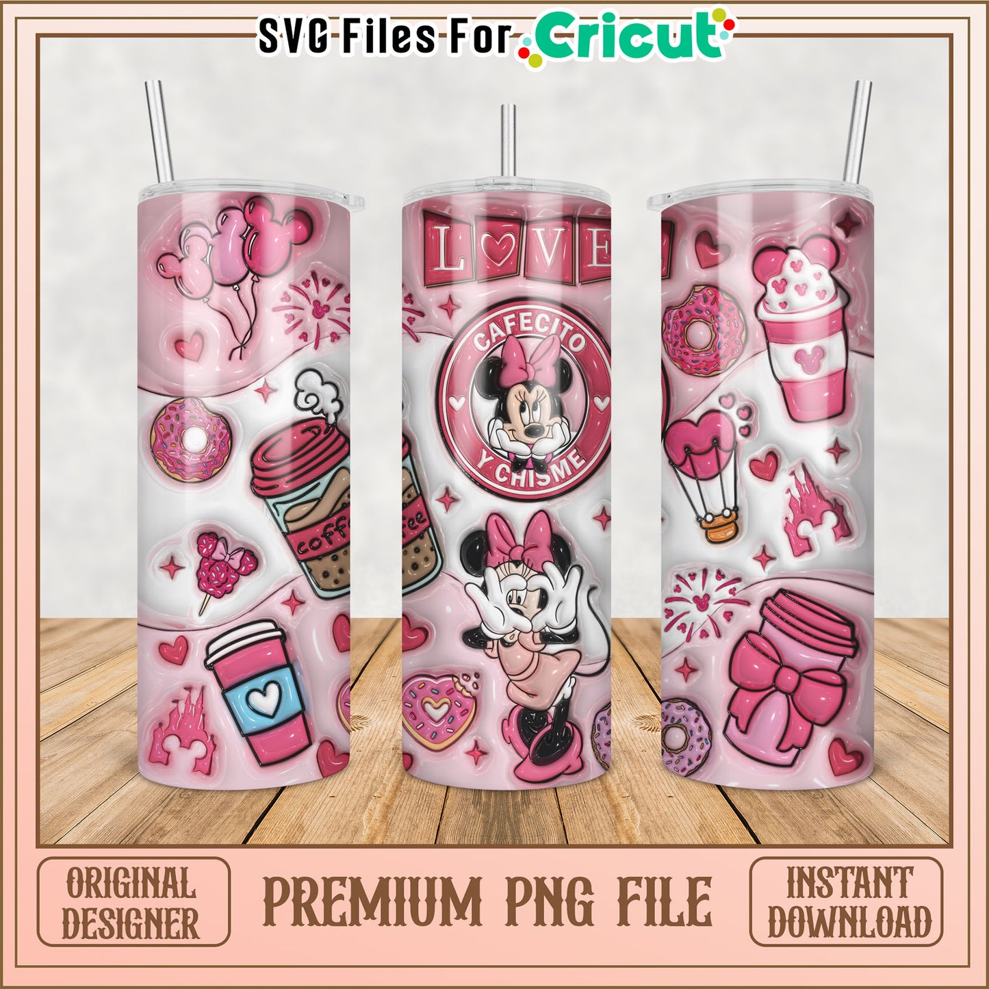 Minnie Mouse Pink Tumbler PNG