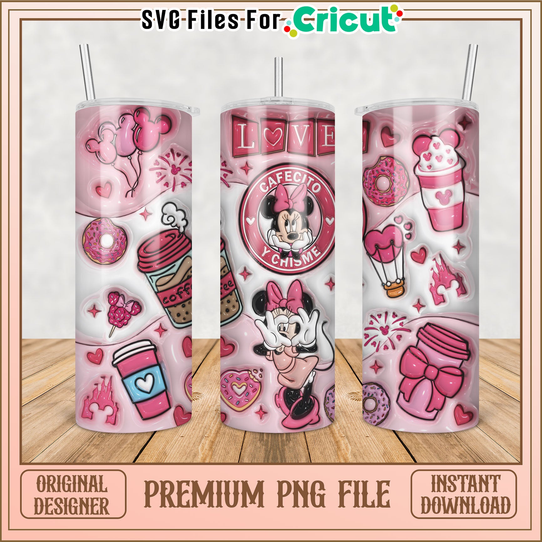 Minnie Mouse Pink Tumbler PNG