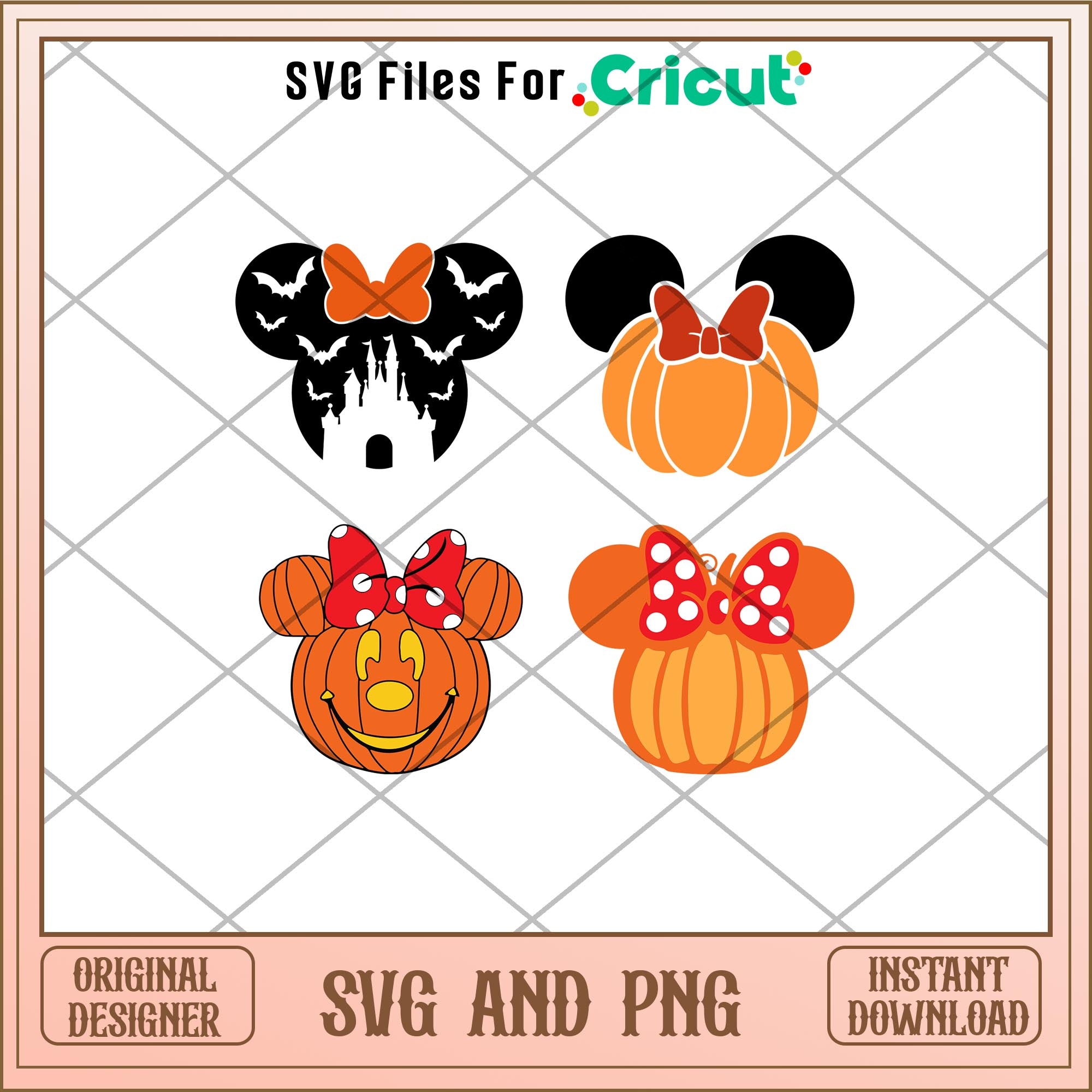 Disney Halloween Mickey Mouse + Minnie Mouse outlet Pumpkin Bundle (3)