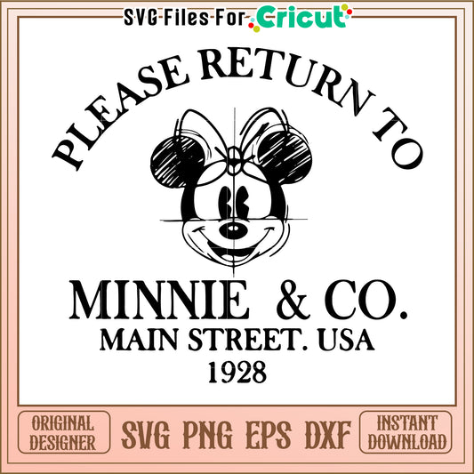 Minnie Mouse SVG Design Please Return To