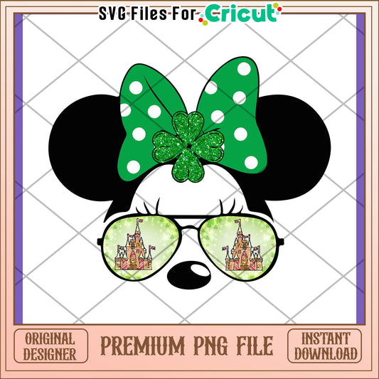 Minnie Mouse Sunglasses St Patrick's Day PNG Design
