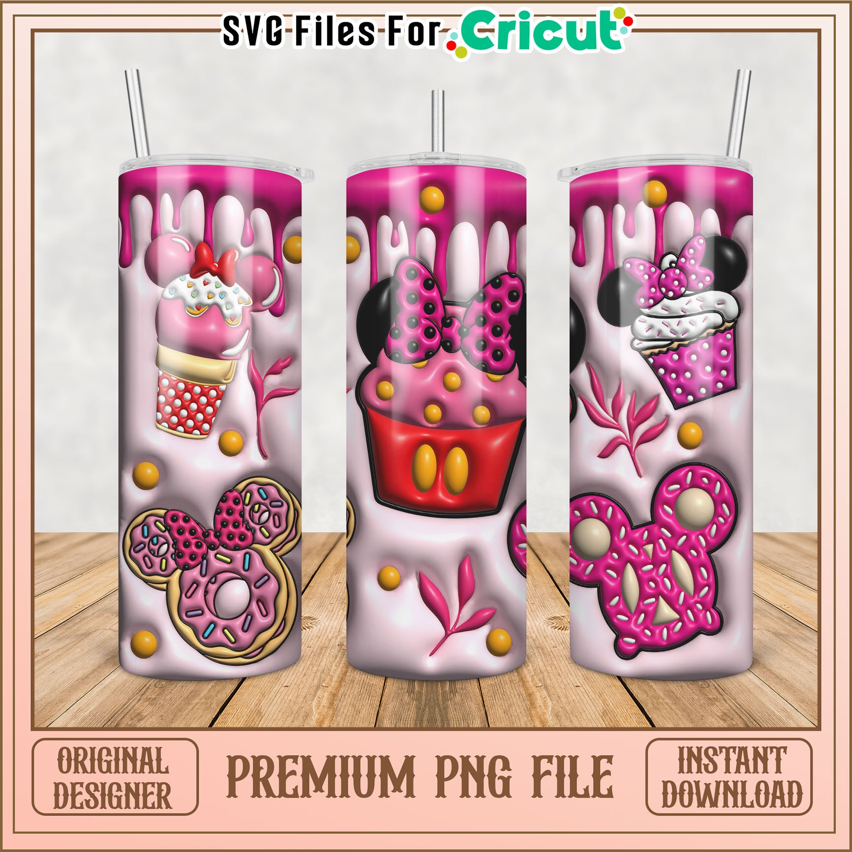 Minnie Mouse Sweet Treats PNG Tumbler Design