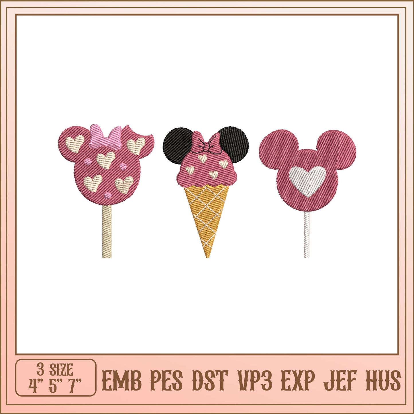Minnie Mouse Treats Embroidery Design