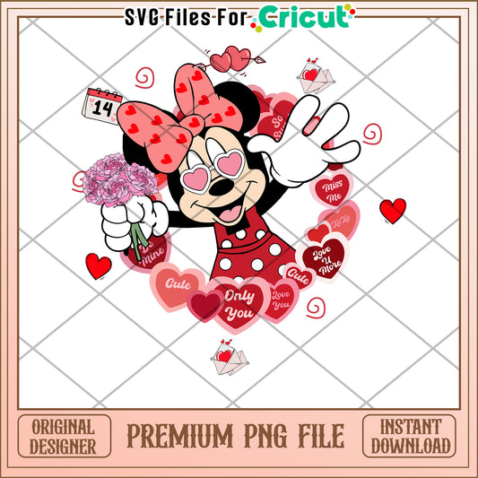 Minnie Mouse Valentines PNG Cricut Design