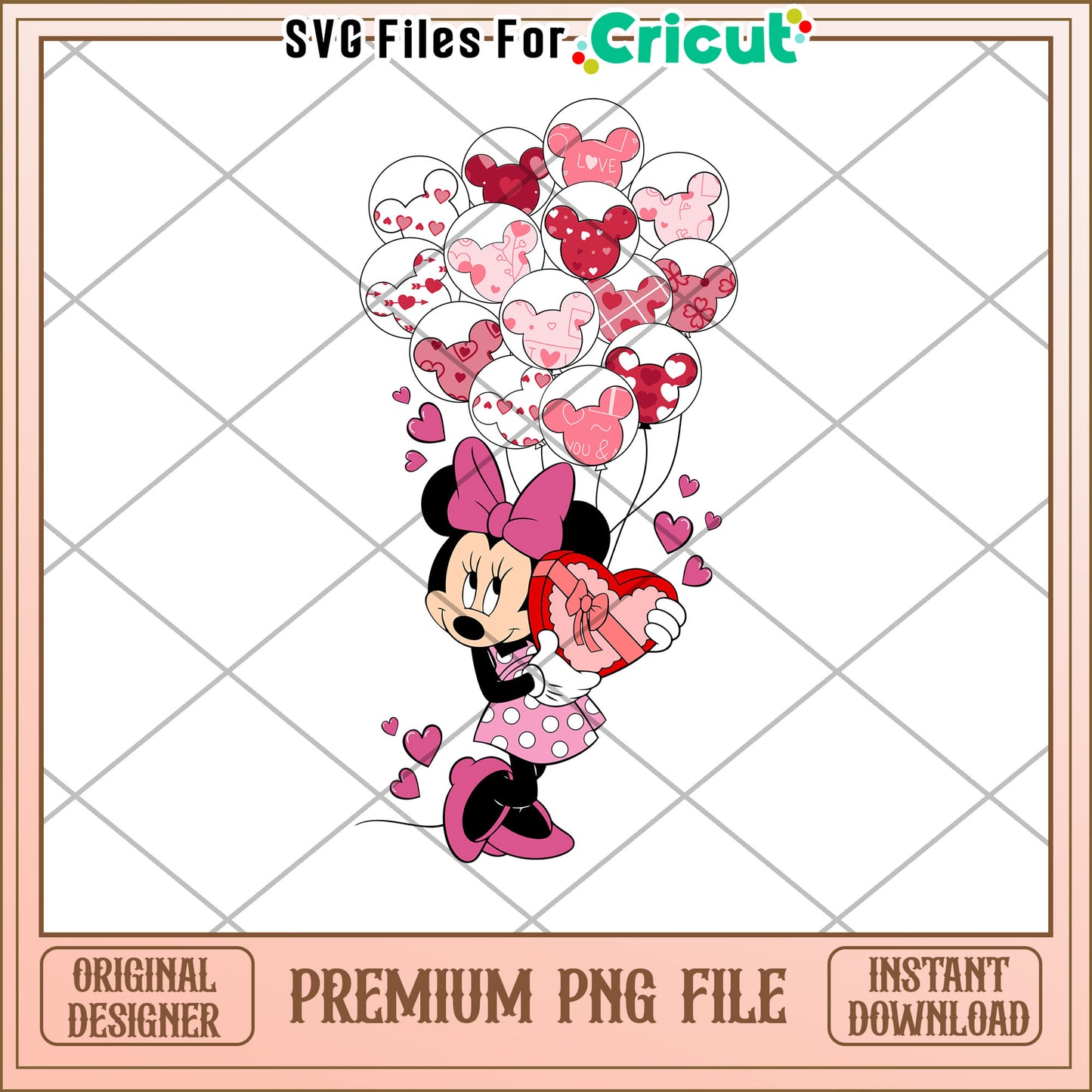 Minnie Mouse Valentines PNG Cricut File