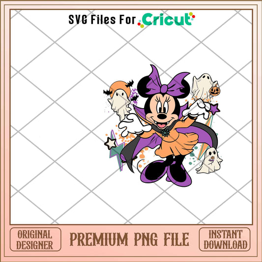 Minnie Mouse Witch Halloween png, Disney characters png, Digital Download