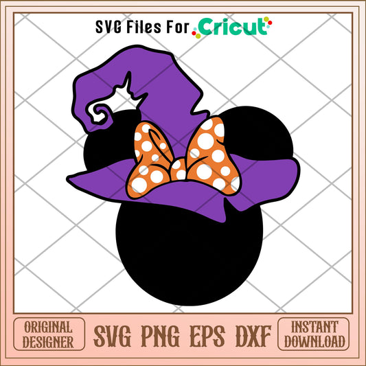 Minnie Mouse Wizard and Witch head  halloween svg, Disney characters svg, Digital Download