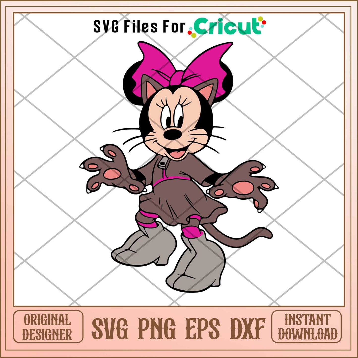 Minnie Mouse as a Cat svg, Disney characters svg, Digital Download