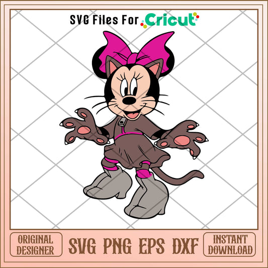 Minnie Mouse as a Cat svg, Disney characters svg, Digital Download
