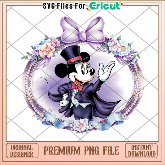 Minnie Mouse in Elegant Tuxedo PNG File, Perfect for Projects