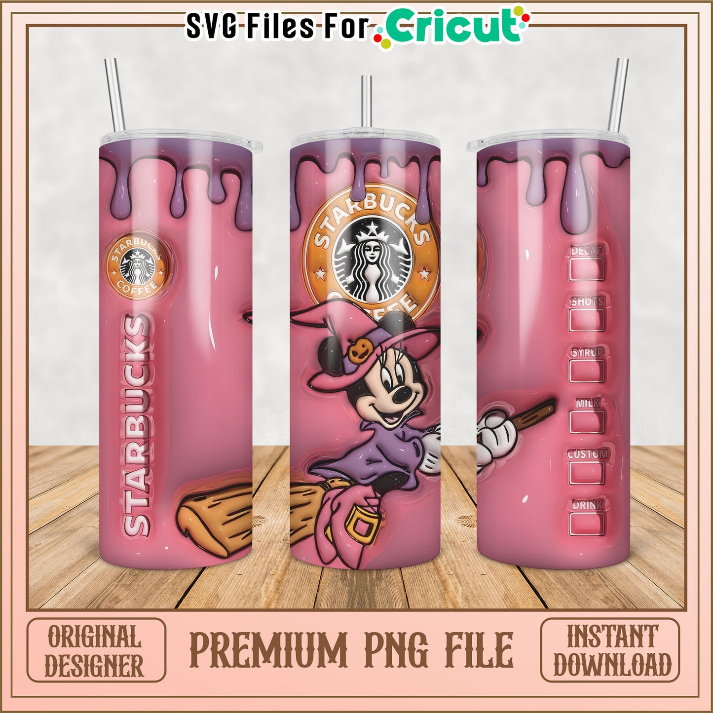 Minnie Starbucks Halloween PNG Tumbler