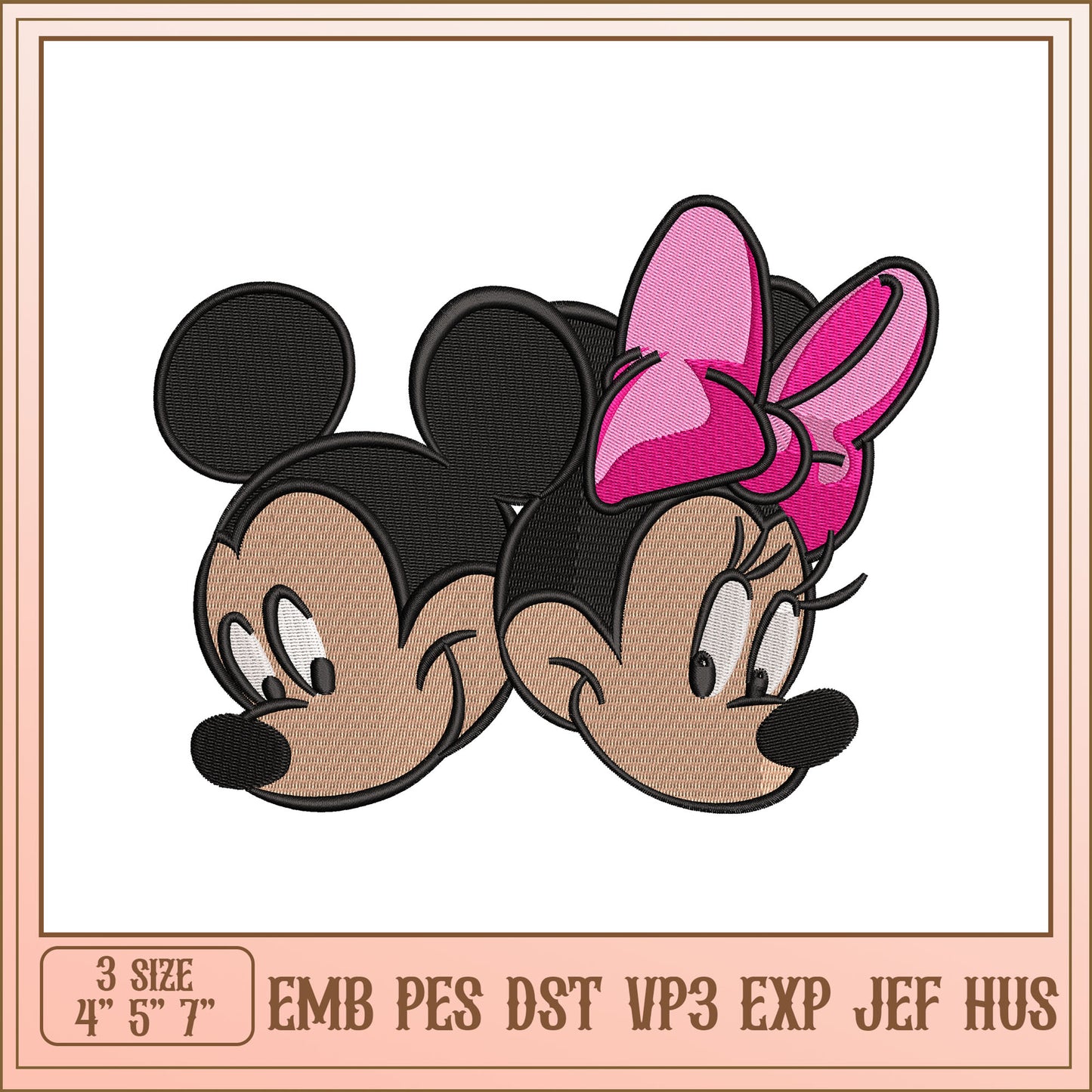 Minnie & Mickey Embroidery Design