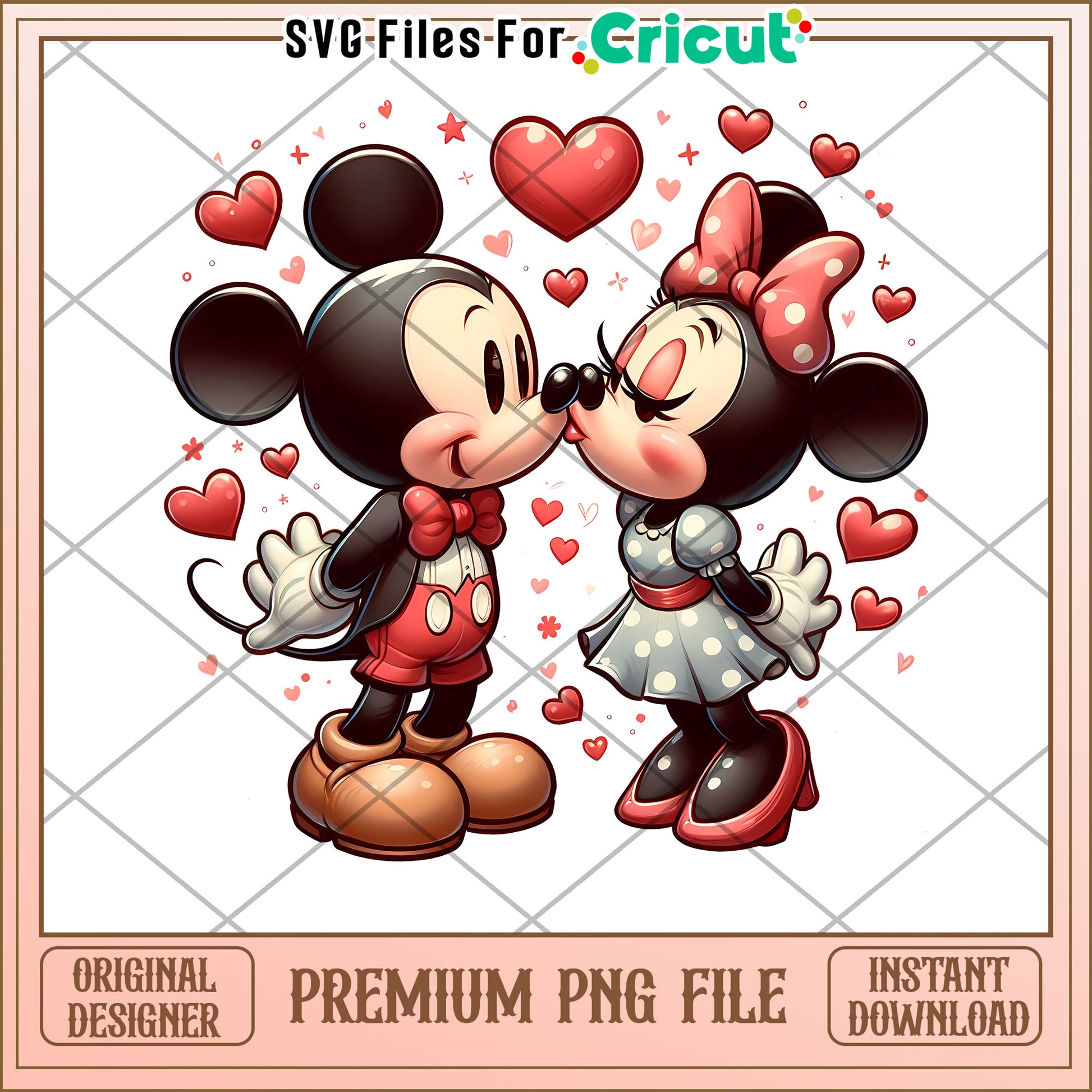 Minnie & Mickey Kiss PNG Valentines Day