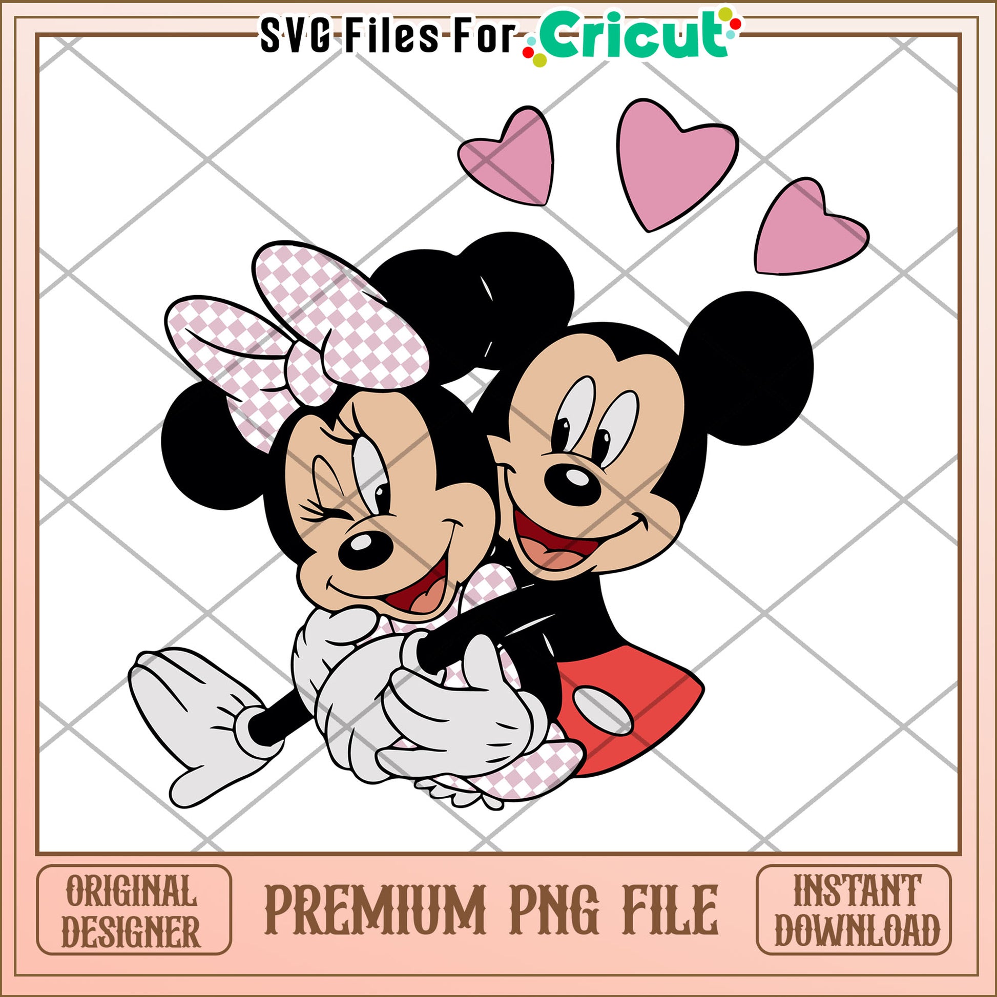 Minnie & Mickey PNG Cute Couple Design