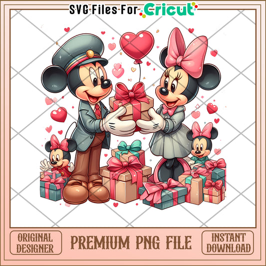 Minnie & Mickey Valentine PNG