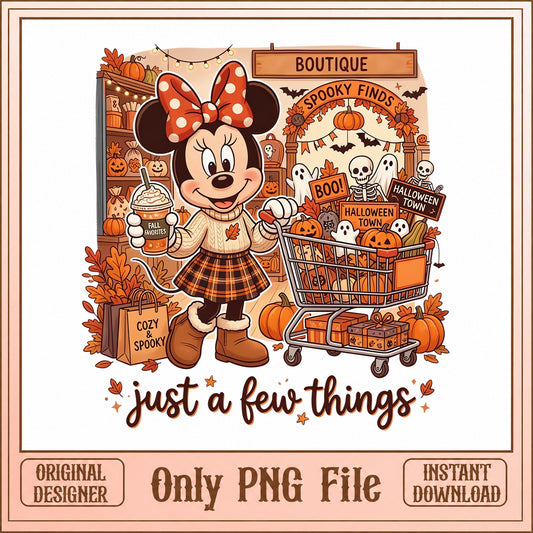Minnie Mouse Fall Halloween PNG, Disney Shopping Girl, Autumn PNG