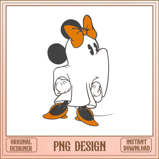 Minnie Mouse Ghost Halloween PNG, Disney Halloween PNG, Spooky Mouse PNG