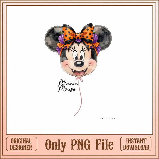 Minnie Mouse Halloween Balloon PNG, Disney Halloween, PNG File