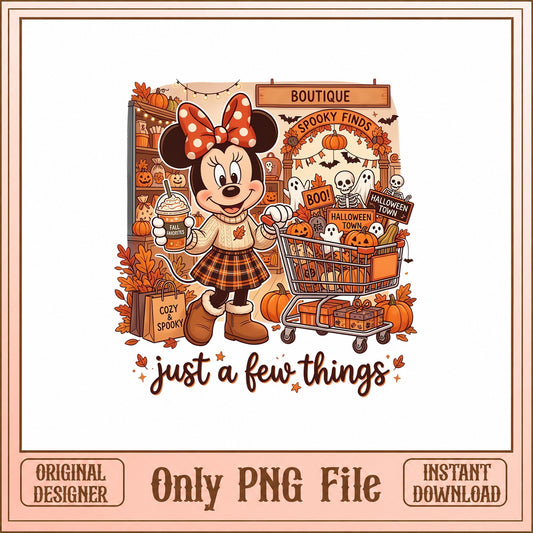 Minnie Mouse Halloween Shopping SVG, Disney Fall Vibes, PNG