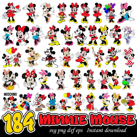 Minnie Mouse Bundle SVG Files, Disney Minnie characters bundle