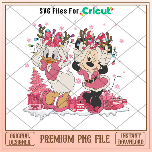 Minnie and daisy christmas png, minnie png, christmas png