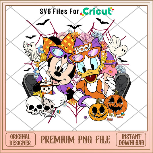 Minnie and daisy halloween girl png, minnie png, halloween png