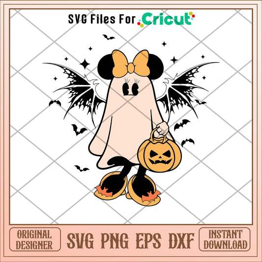Minnie cosplay ghost bad wing svg, minnie svg, halloween svg