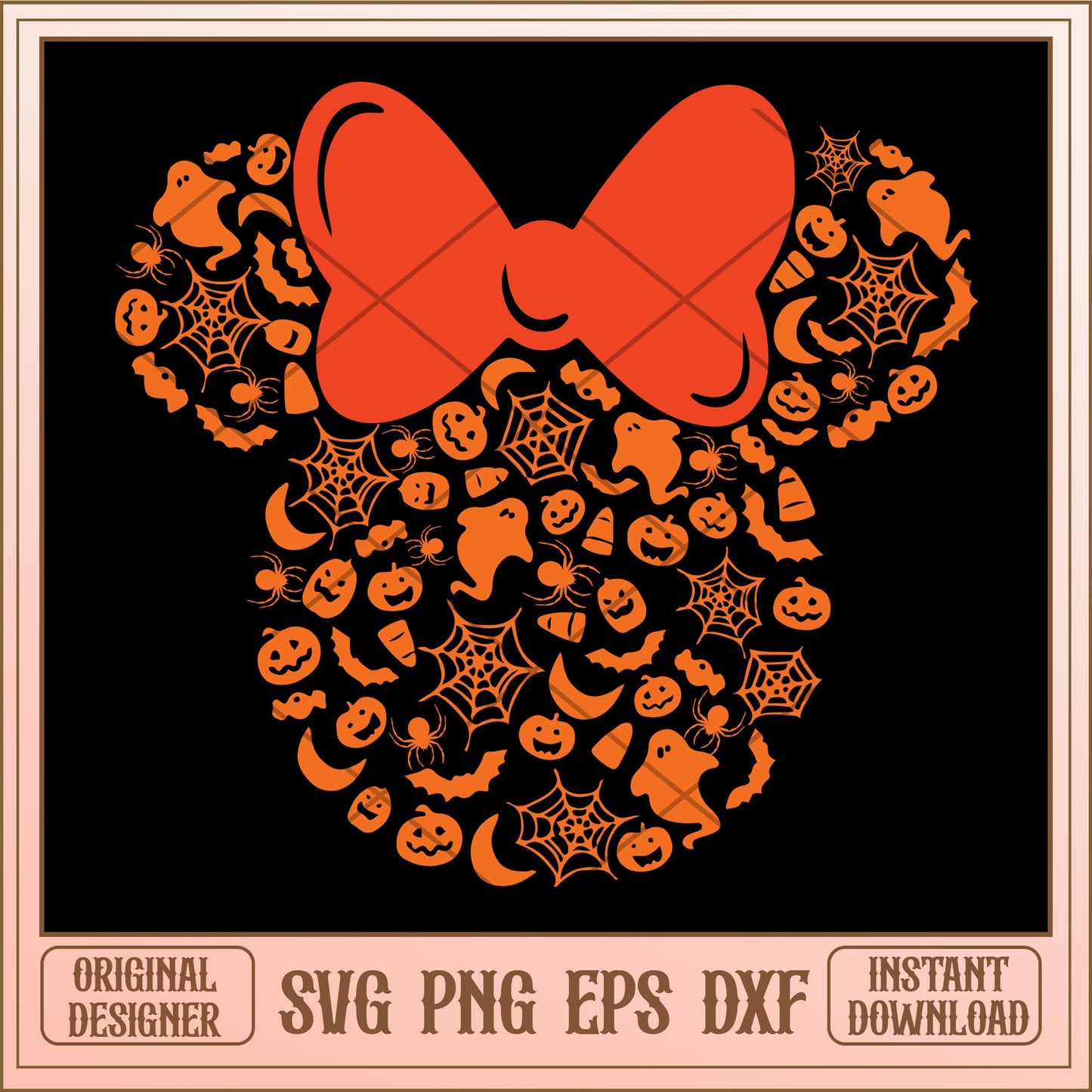 Minnie head Disney halloween svg, Disney characters svg, Digital Download