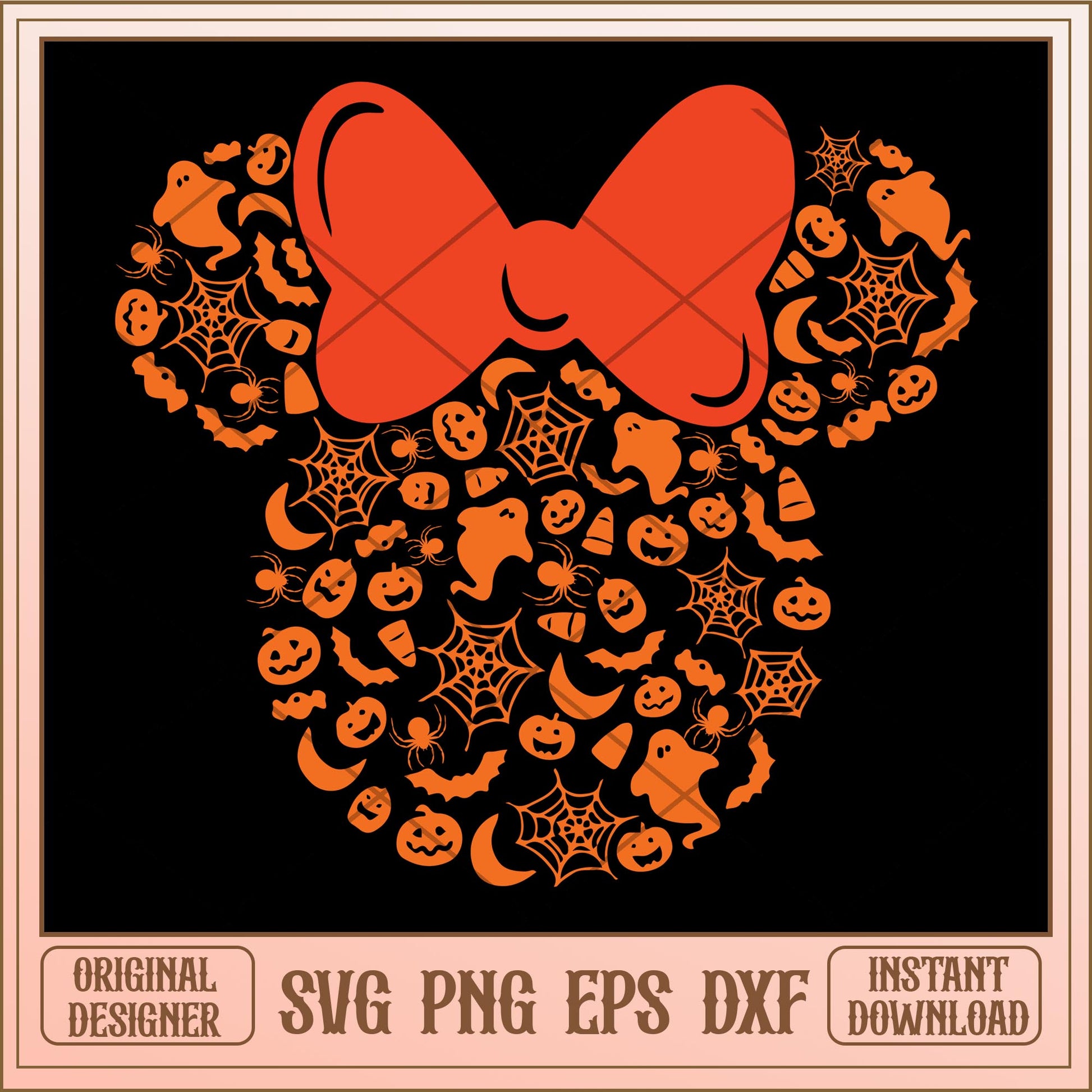 Minnie head Disney halloween svg, Disney characters svg, Digital Download