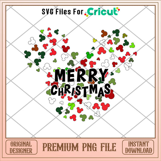 Minnie head marry christmas png, mickey png, christmas png