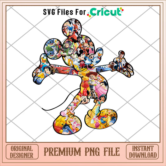 Minnie mouse all disney characters png, mickey png, christmas png